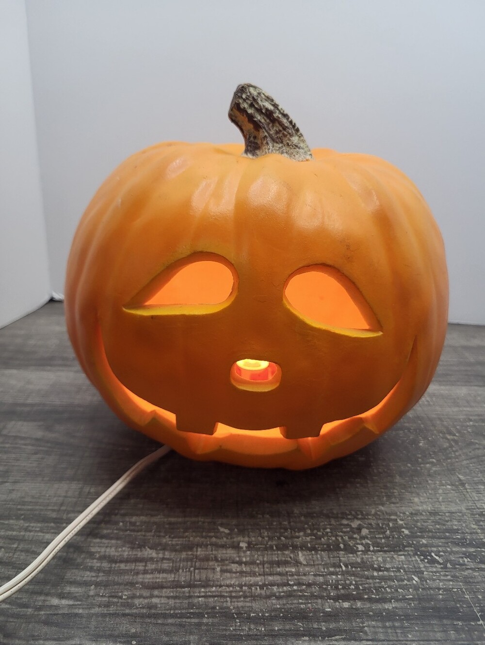 Gemmy Vintage Light Up Halloween Foam Blow Mold Pumpkin Jack O Lantern